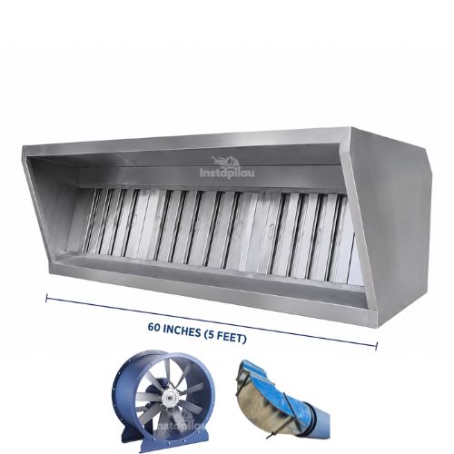 5FT Kitchen Hood System (Hood, Exhaust Fan, Ducting & Installation)