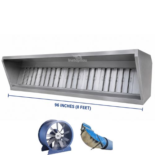 8FT Kitchen Hood System (Hood, Exhaust Fan, Ducting & Installation)