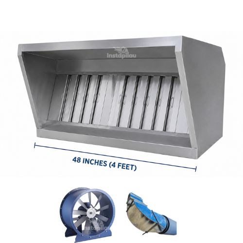 4FT Kitchen Hood System (Hood, Exhaust Fan, Ducting & Installation)